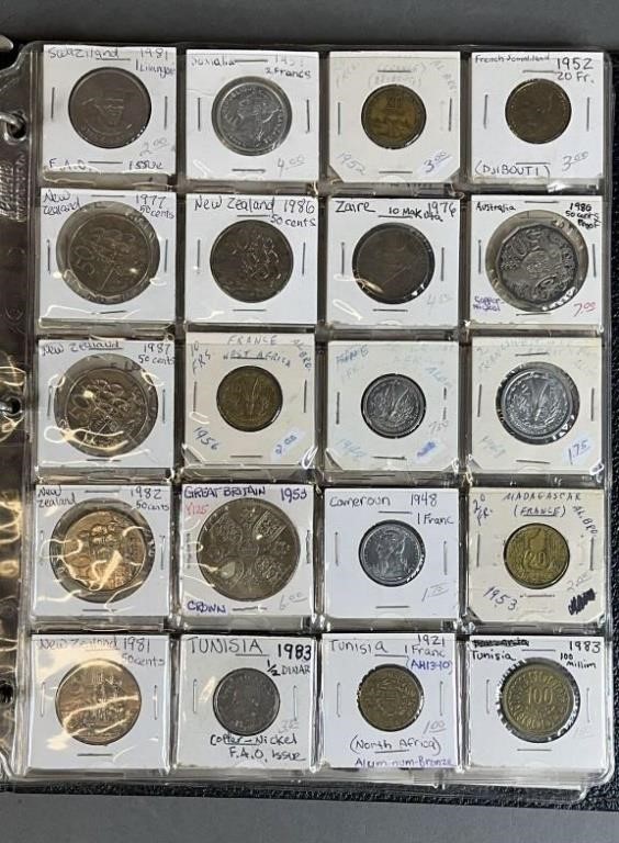 72pc 1895-1980s Foreign Coins