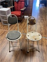 2 - Vintage Metal Folding Chair / Stools