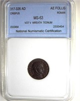 317-326 AD Crispus NNC MS63 AE Follis