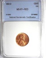 1953-D Cent NNC MS-67+ RD LISTS FOR $4350