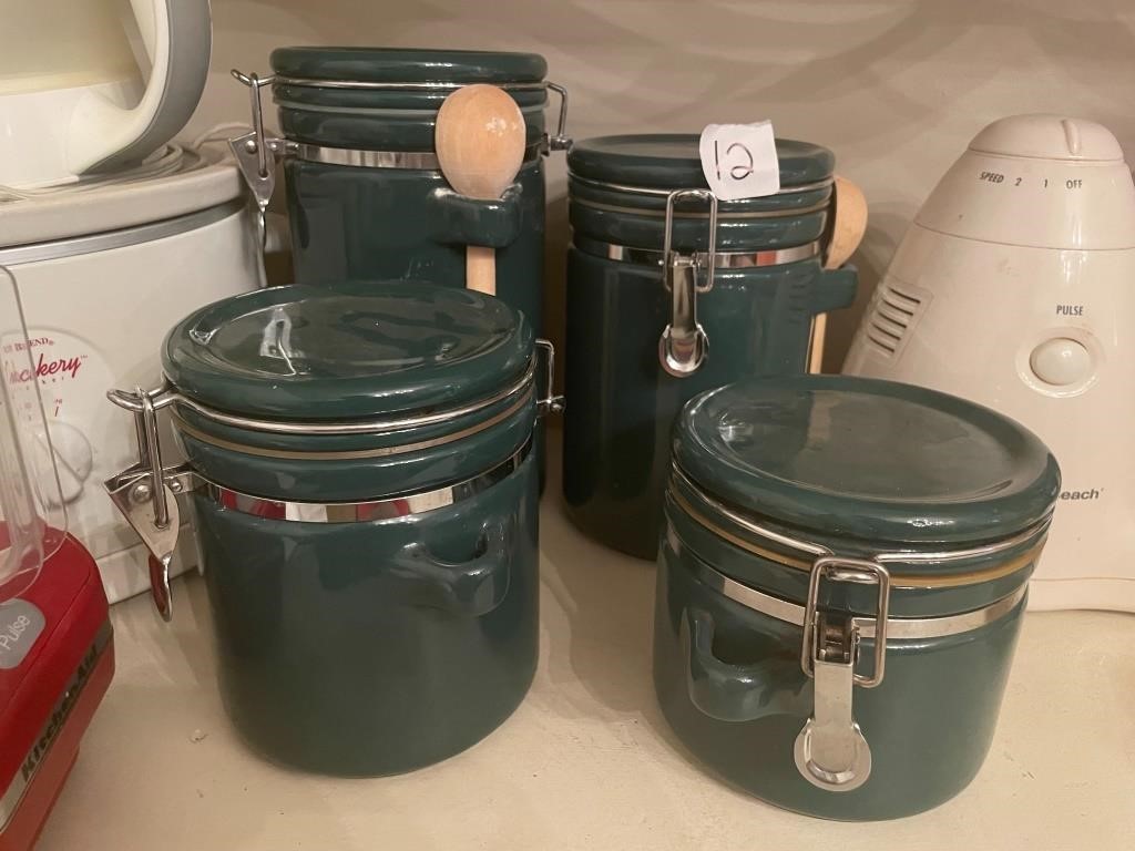 Green Canisters with spoons