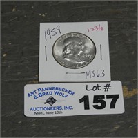 1959 Uncirculated Silver Franklin Half Dollar