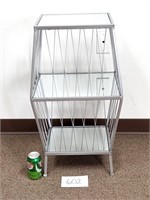 Metal Side Table with Mirrored Shelves (No Ship)