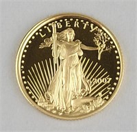 2007 1/10 Ounce Fine Gold Five Dollar Coin.