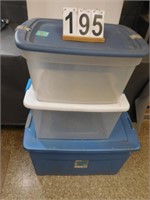 3 Totes w/ Lids Includes Clear Totes