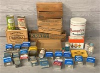 Vintage Spice Tins, Tin Containers & Wood Boxes