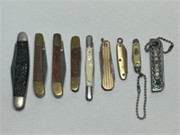 9 Various Pocket Knives