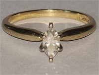Vintage 14K Gold & Diamond Solitaire Ring