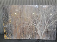 White Tree Wall Art 3 Piece Forest Scenery