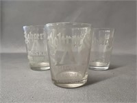 (3) Rohrer's Whiskey Shot Glasses