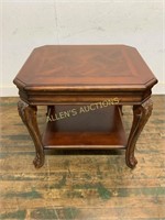 WOODEN 2 TIER SIDE TABLE