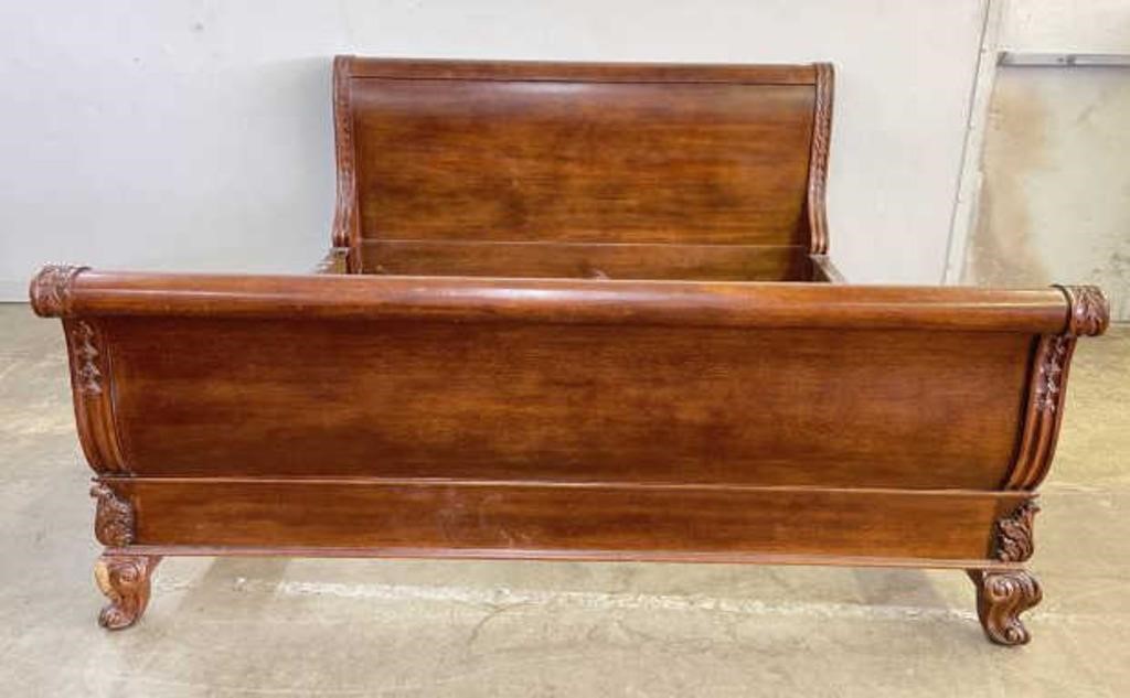 Wooden Sleigh King Bed