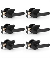 KNOBWELL 6 PACK BLACK LEVER DOOR HANDLE, HEAVY