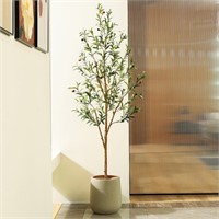 TN7035 6FT Artificial Potted Olive Tree, 10 lb