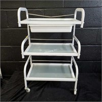 New in box - 4 White steel wheeled carts -L