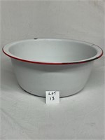 Vintage white Enamelware basin bowl