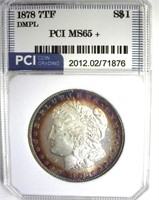 1878 7TF Morgan MS65+ DMPL LISTS $16500