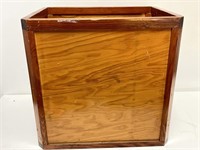 Lacquered Wood Storage Bin 16.5x12.5x16