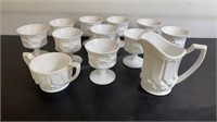 Milk Glass Sugar Creamer & Cup Set