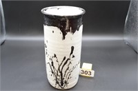 Hand thrown pottery chiller or vase signed