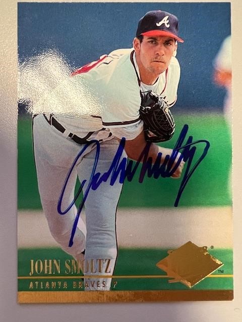 Braves John Smoltz Signed Card with COA