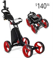 KXDLR Golf Push Cart, Folding 4 Wheel Golf Trolle