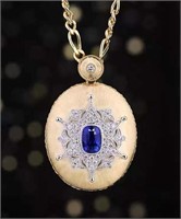 2.8ct Royal Blue Sapphire Pendant 18K Gold