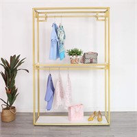 Metal Clothes Display Rack  59 Gold-C 59.1L