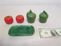 Vintage Salt & Pepper Shakers - Tomatoes w/