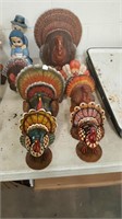 10 Thanksgiving Turkey Figures Ceramic Metal