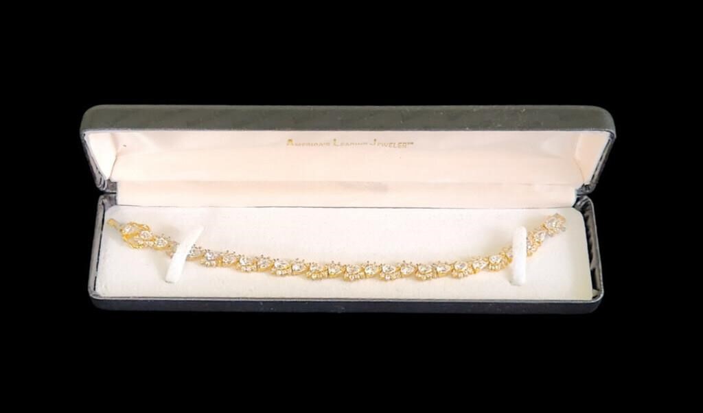 925 Gold Over Sterling Tennis Bracelet