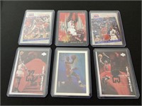 6-Michael Jordan cards - Various brands 1990’s