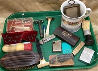 Vintage shaving items and cigarette lighters