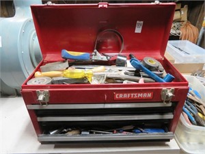 craftsman metal tool box, contents