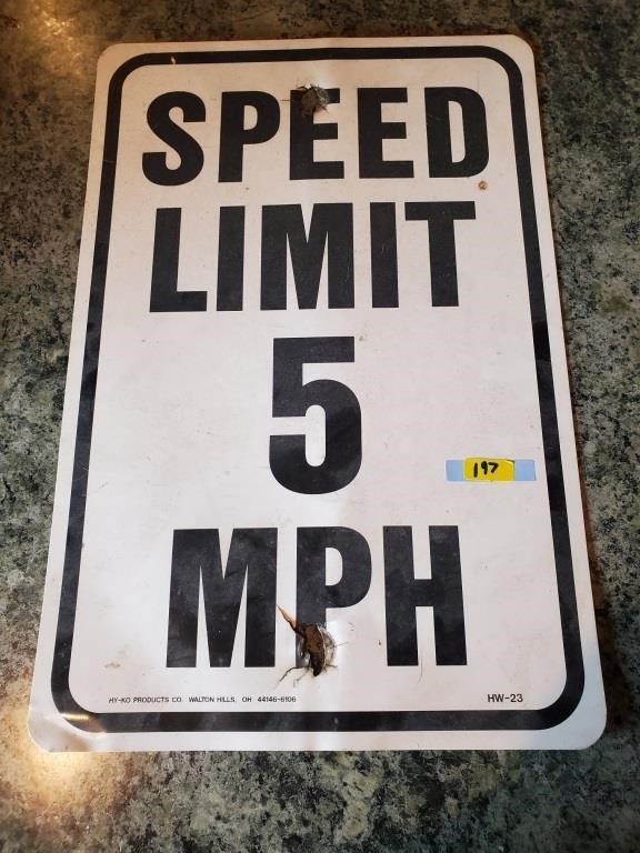 Speed Limit sign 5 MPH