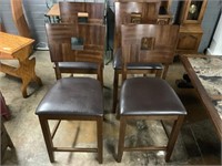 4 Wood Barstool’s W/Padded Seats, 25in Seat Height
