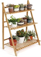 Bamboo 3 Tier Plant Flower Stand Plant Rack