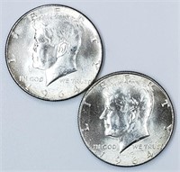 Pair of Uncirculated 1964 Kennedy Half Dollars -