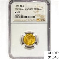 1926 Sesquicentennial $2.5 Gold Eagle NGC MS62