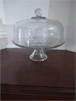12 inch clear covered pedestal cake plate