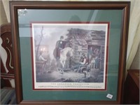 The Arkansas Traveler print. Approx 28 3/4 inches