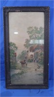 Vintage Framed Print of Country Cottage