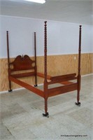 Antique c.1930's Cherry Custom 4 Post Twin Bed