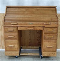 Solid Oak Roll Top Desk by Riverside Furniture