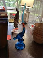 LARGE BLUE ART GLASS SCULPTURE