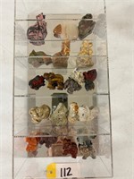 Open Front Acrylic Box with Stone Animals 7" x 14"