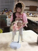 Porcelain doll on stand Heritage Mint