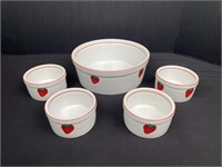 Strawberry pattern. Berry bowl set.