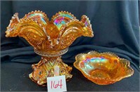2 Carnival Pieces - Punch Bowl, Candy Dish