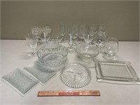 CLEAR GLASS LOT OF VARIOUS DISHES